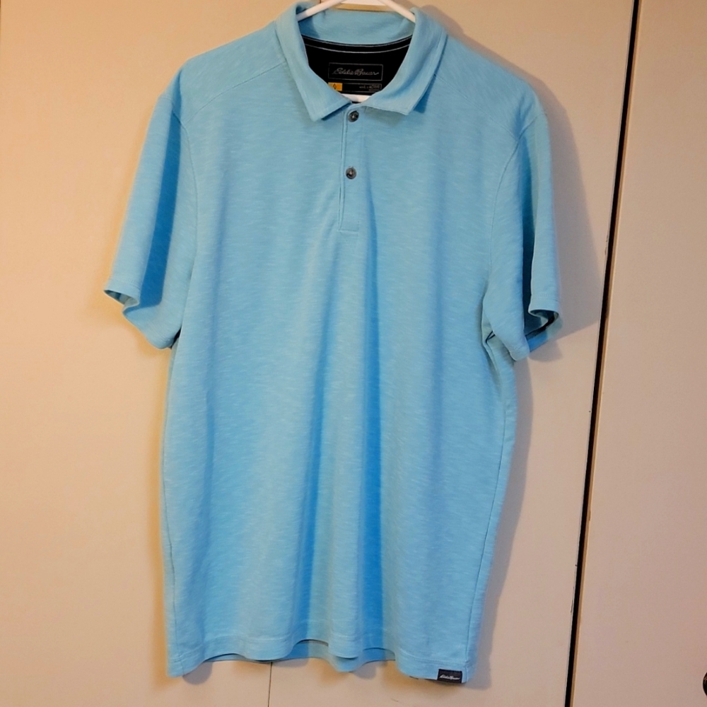 Eddie Bauer men's short sleeve Polo tre to size considered a classic fit